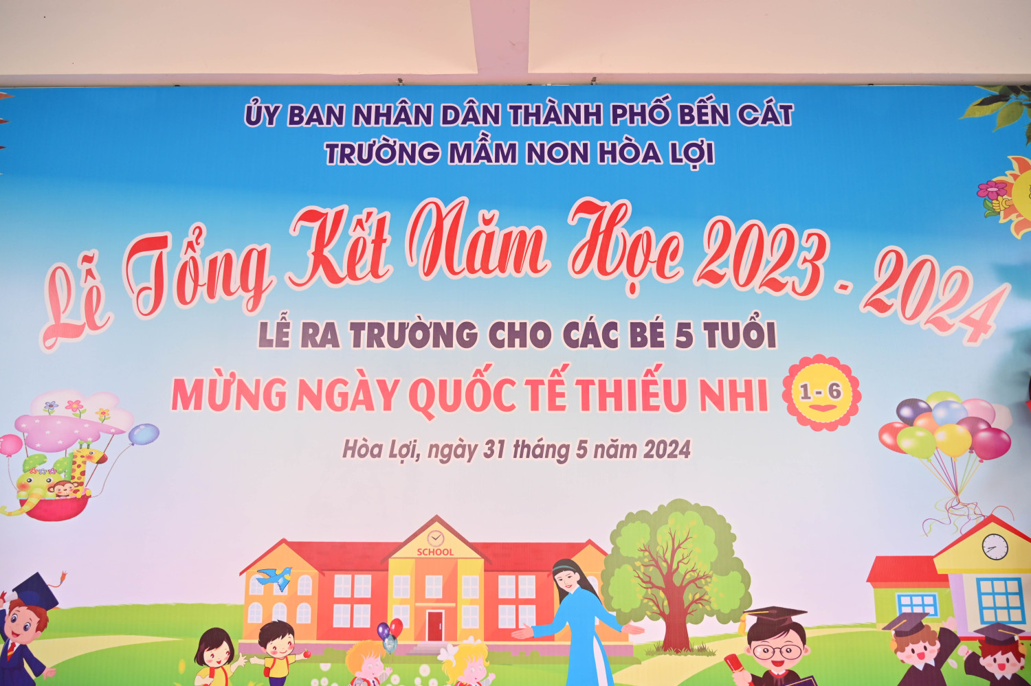 TRƯỜNG MẦM NON HÒA LỢI TỔ CHỨC LỄ TỔNG KẾT NĂM HỌC 2023-2024