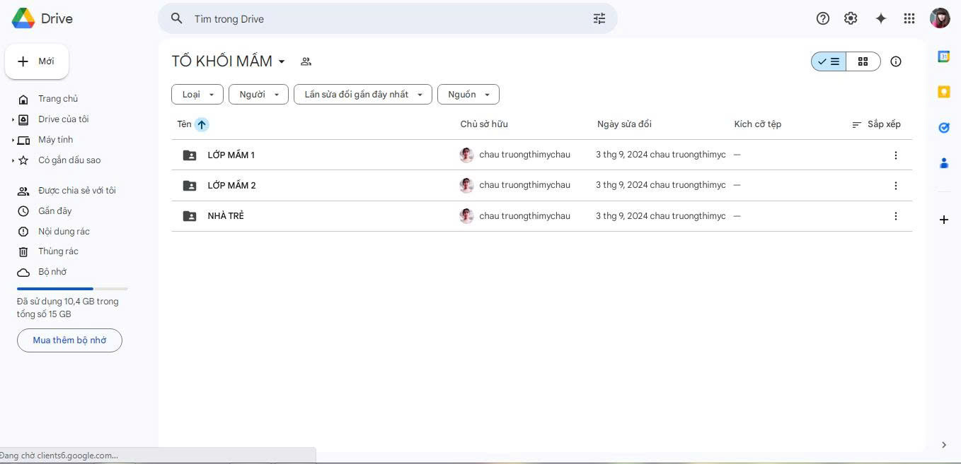 Google drive kế hoạch hoạt động của giáo viên