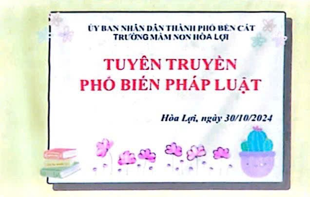 Trường Mầm non Hòa Lợi tích cực hưởng ứng Ngày pháp luật.